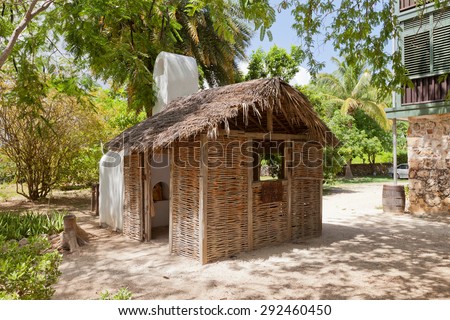 GRAND CAYMAN - JUNE 28, 2015: Traditional kitchen of Pedro St. James Castle on the Cayman Islands (British Overseas Territory). Reconstruction of original 1780 house of plantation owner William Eden