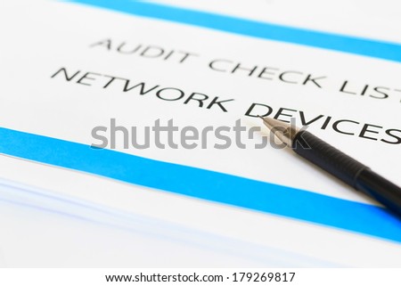 Photo concept of Audit Check list Network Devices