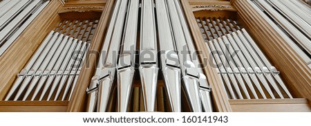 organ pipes close up in a circle