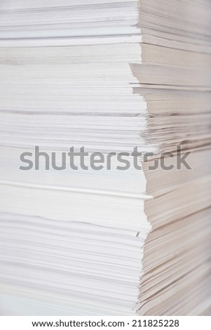 Huge paper stack close-up