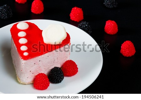 delicious and tasty sweet cake with berries