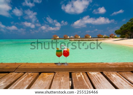 fruit  juicy  alcoholic cocktails in sea tropical  Maldives  romantic  atoll island paradise luxury  resort