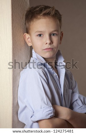 Fashion Boy portrait in a business shirt