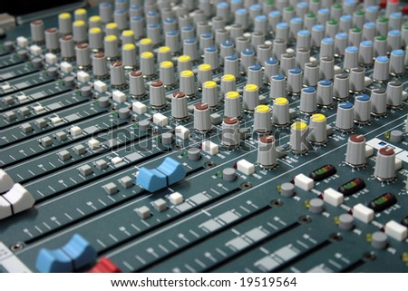 professional sound mixer in the recording studio