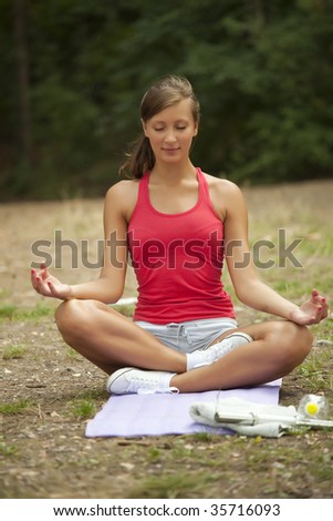 woman in yoga pose outdoors