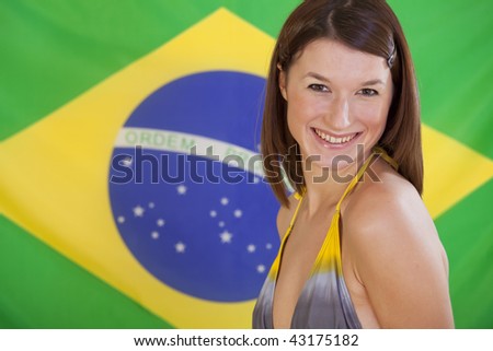 brazilian flag bikini. ikini over razilian flag