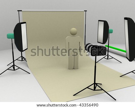 illustration of photo shooting in a studio