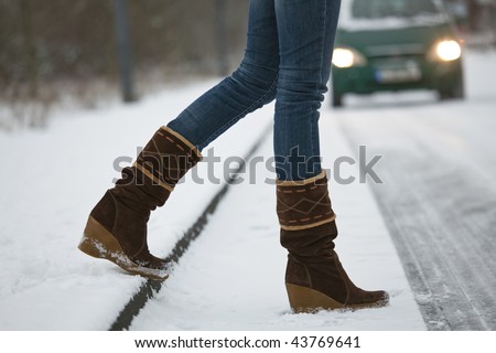 Snowy Road Background