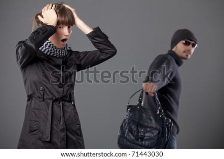 man mugs woman and steals her handbag