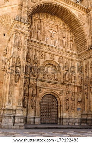 Spain. Gateway to the New Cathedral in Salamanca.
