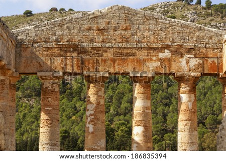 Segesta archaeological site of ancient greece drills Sicily Italy