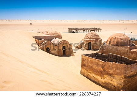 The houses from planet Tatouine - Star Wars film set,Nefta Tunisia.