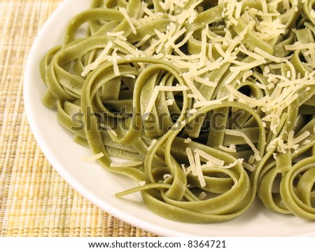 Spinach Fettuccine with Grated Parmesan