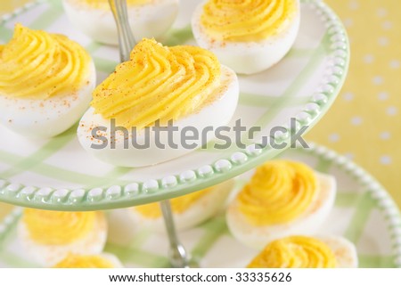 Deviled eggs sprinkled with paprika - a favorite party appetizer!