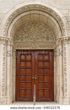 Old Door in Catholic School