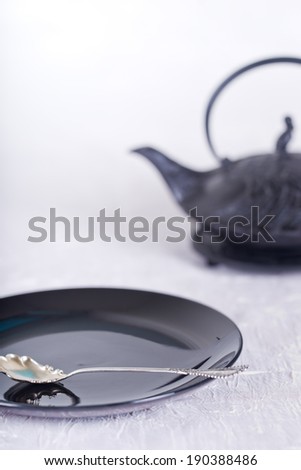 Table setting for tea and dessert or cake