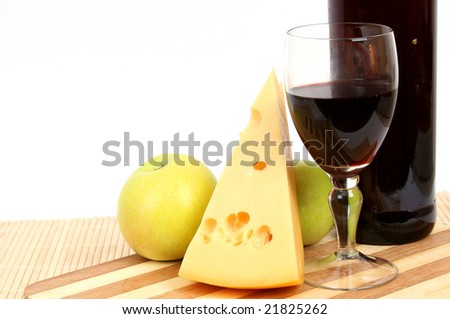 Wine cheese and fruit