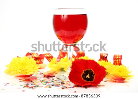 Wine and flowers