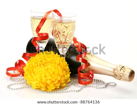 Wine and yellow flower
