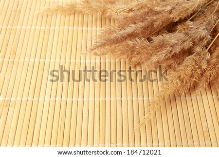Dry grass on a bamboo napkin