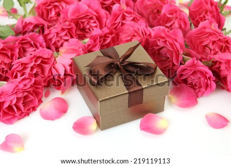 box with surprise and flowers