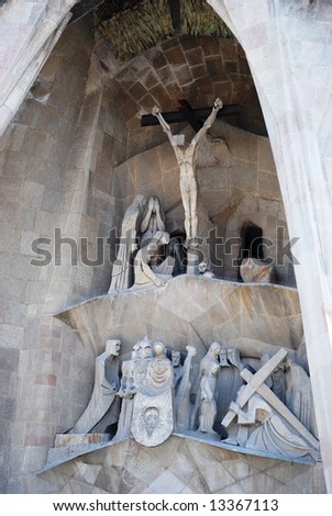 Great work of Antonio Gaudi, Sagrada Familia, sculptures