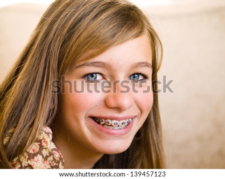 Girl Smiling with Braces