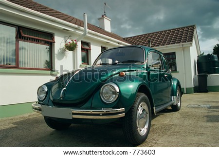 stock photo Old VW beetle car