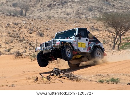 stock photo rally car jumping