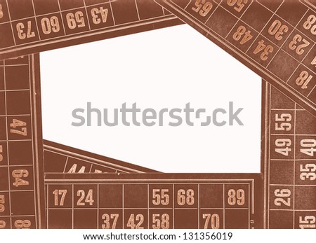 the lotto , the game,   bingo cards as frame