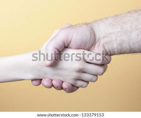 handshake,  man and boy