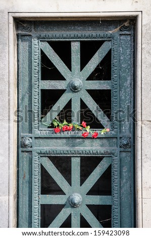 A detail of the Pere Lachaise, the most famous cemetery with the tombs of very famous people
