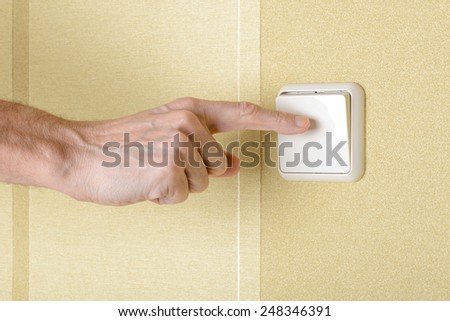 One finger switching, in or off, the light with a big square security electric interrupter
