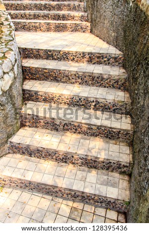 The way up the stairs in garden