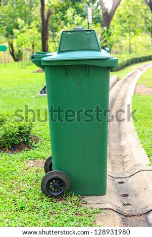 The trash green in garden , around  see in area