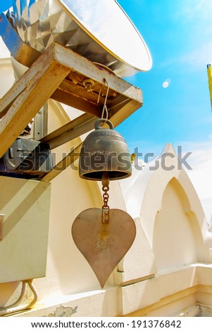 The bell in temple for sound when have wind pass