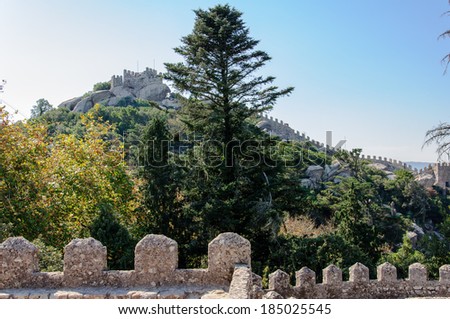 Castle of the Moors ( Castelo dos Mouros ) is a medieval castle in Sintra, Portugal .The castle was constructed during the 8th to 9th century, in the period of Arab occupation of Iberian peninsula.
