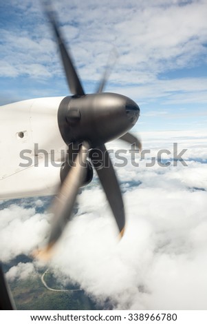 an aircraft wing with a motor-driven propellers