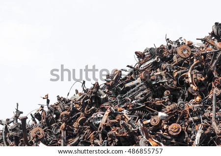 scrap metal isolated on the white background