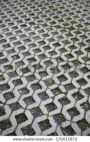 cobbled floor in an outdoor parking, background