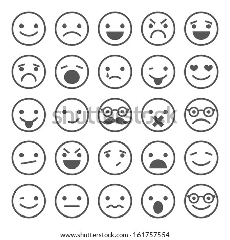 Set Of Smiley Icons: Different Emotions
