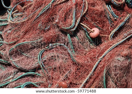 Fishing Net and colored rope attachment