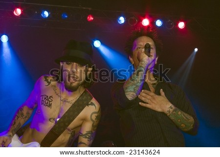 LOS ANGELES, CA - SEPTEMBER 27: Dave Navarro and Billy Morrison perform with Camp Freddy, live at Paramount Rocks in Los Angeles, California on September 27, 2008.