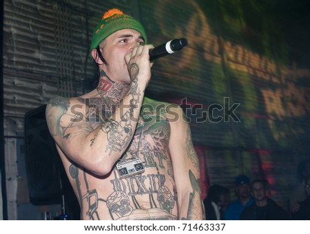 HOLLYWOOD, CA - FEBRUARY 11: Singer/rapper Yellow Wolf performs at the 14th annual 'Friends 'N' Family' GRAMMY event at Paramount Studios on February 11, 2011 in Hollywood, California