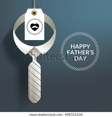 Happy Father\'??s Day with Hanging Paper Craft Neck Tie and Tag.\
Suitable for Window Display, Holiday Card & etc.