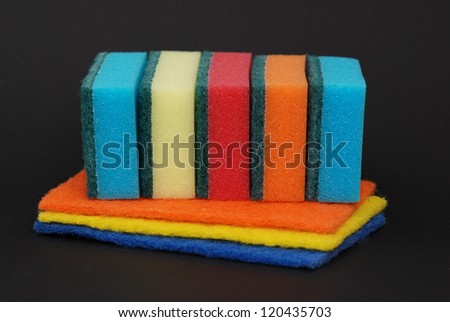 cleaning sponge on a black background