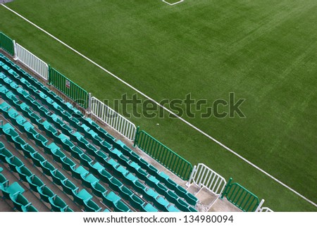 Soccer stadium and Stadium Seats.