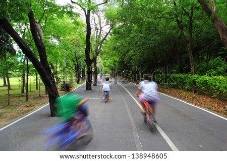 Cycling track in the park.