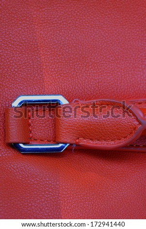 Closeup Handle leather bag .