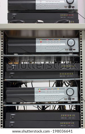 Digital Video Recorder in a rack.